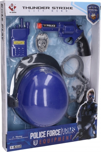 Police set with helmet and accessories for children
