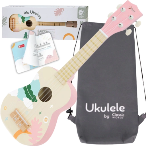 dječje drveno ukulele Classic World ružičasto