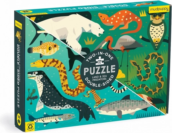 Double-sided puzzle Mudpuppy Land and Sea Predators