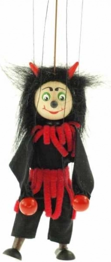Wooden Mini Puppet – Devil