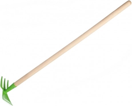 Doppelseitige grüne Hacke mit Holzstiel für Kinder