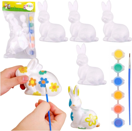 Easter polystyrene bunnies for painting - 4 pcs