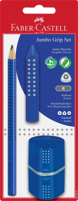Graphite Pencil Faber-Castell Grip Jumbo with Accessories Blue