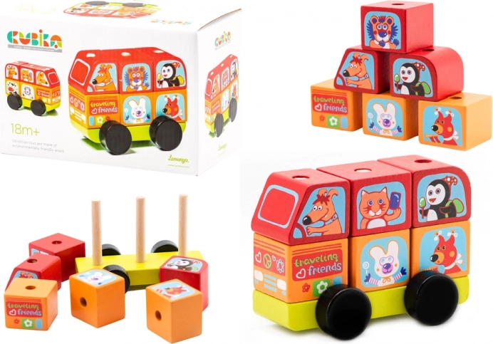 Minibus Happy Animals Wooden Puzzle
