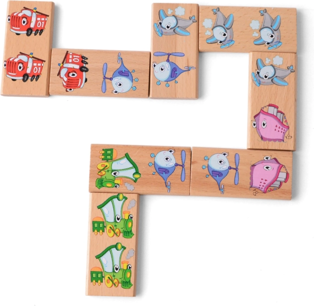 Lucy & Leo wooden domino XXL - vehicles