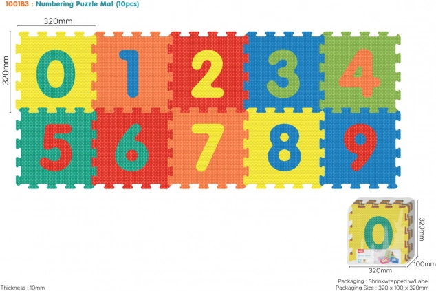 Foam puzzle numbers 10 pcs, removable pieces, EVA foam, from 10 months