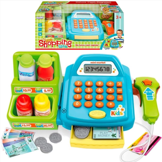 Woopie kids’ cash register with shelf and accessories