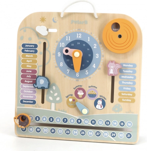 Calendrier et horloge en bois PolarB Montessori
