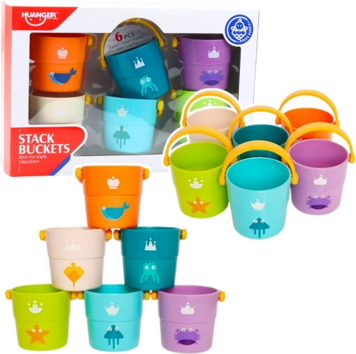 Set de seaux colorés à transvaser pour enfants