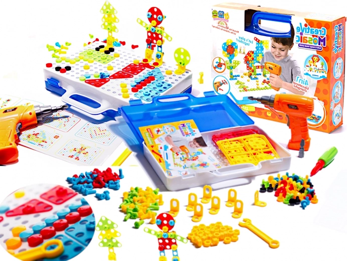 Creative Mosaic Set with Drill in Suitcase - 237 Pieces