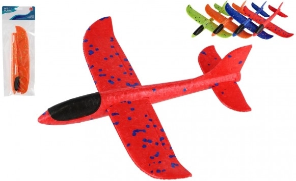 Hádzačie polystyrénové lietadlo 22 cm, 4 farby, v sáčku