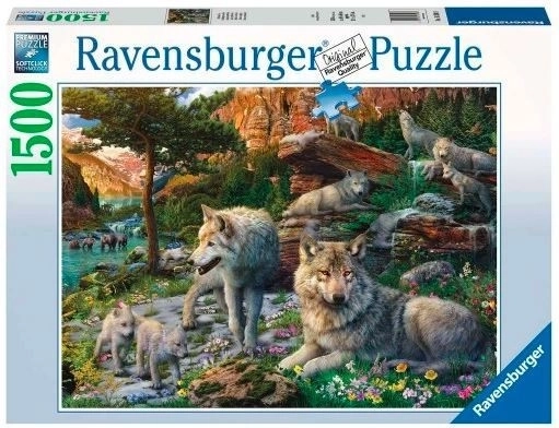 Puzzle 1500 pieces Spring Wolves