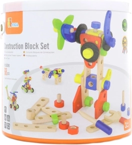 Wooden construction set for kids – 68 pieces
