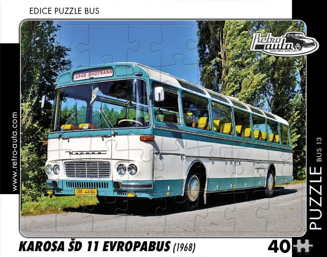 Retro car puzzle bus Karosa ŠD 11 Evropabus 1968