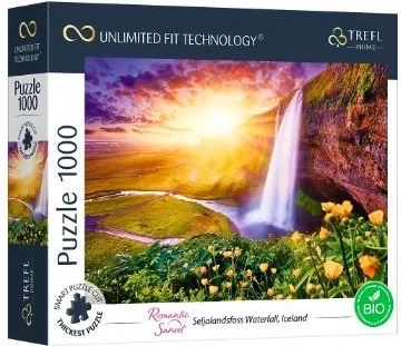 Puzzle TREFL UFT Romantic Sunset: Seljalandsfoss, Iceland – 1000 pieces
