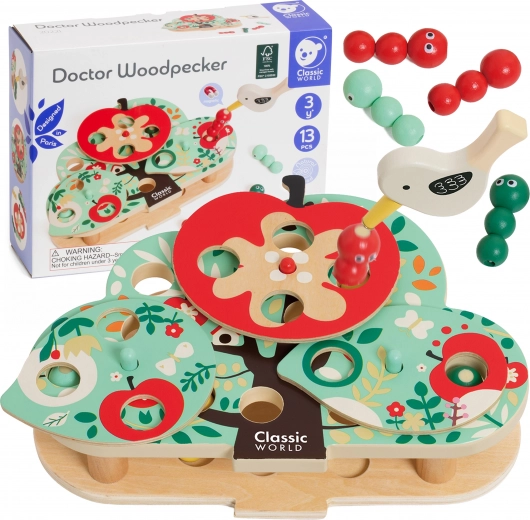 classic world magnetická dovednostní hra chyť červíka, 16 dílů