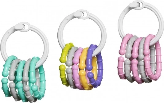 Rattle Ring with 5 Colorful Charms