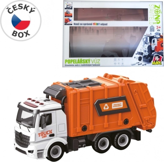 Interactive garbage truck with batteries