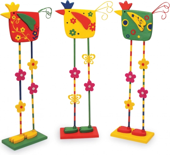 Decorative wooden birds – set of 3 pcs