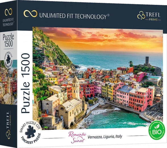 Puzzle TREFL Romantic Sunset: Vernazza, Liguria, Italy 1500 pieces