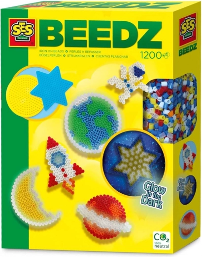 Kit créatif de perles à repasser – espace phosphorescent