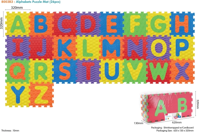 Tapis sensoriel en mousse alphabet, 26 pièces, EVA, pour enfants 10 mois+
