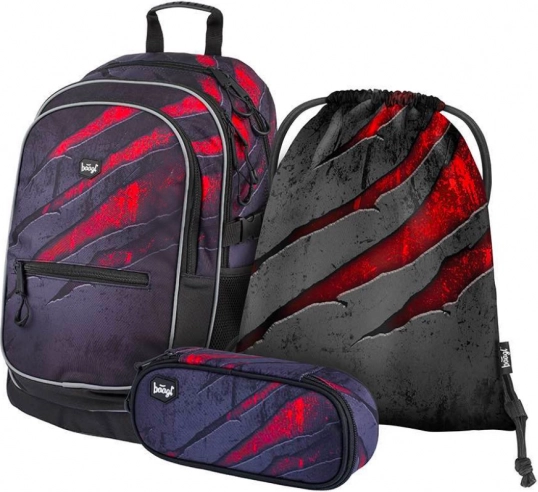 Baagl set scolaire Core Lava – sac à dos, trousse et sac