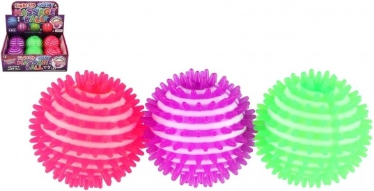 Pallina massaggiante antistress in gomma con luce 8 cm