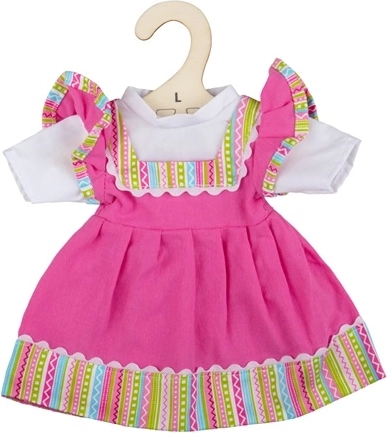 Bigjigs Toys jurk met gestreepte bies voor pop – Roze