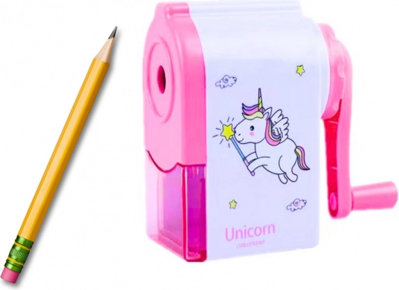 Temperamatite a Manovella Unicorno Rosa
