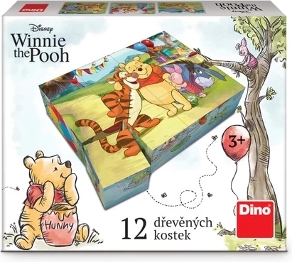 DINO Obrazkowe klocki Kubuś Puchatek, 12 klocków