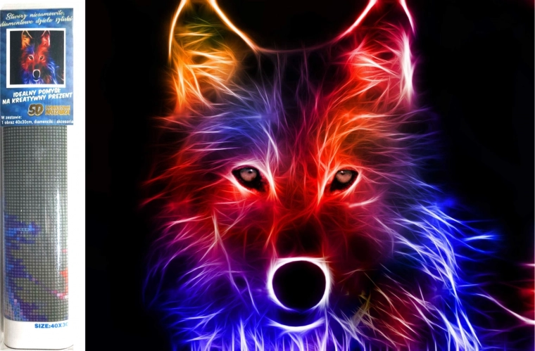 Diamantmalerei Wolfsgeist 30 × 40 cm