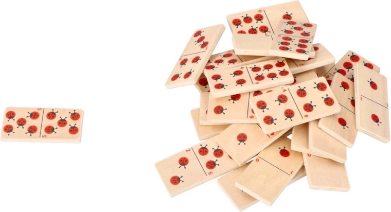Wooden Domino with Ladybugs
