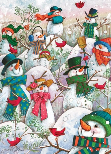 Puzzle Hill Full of Snowmen COBBLE HILL 500 Pieces