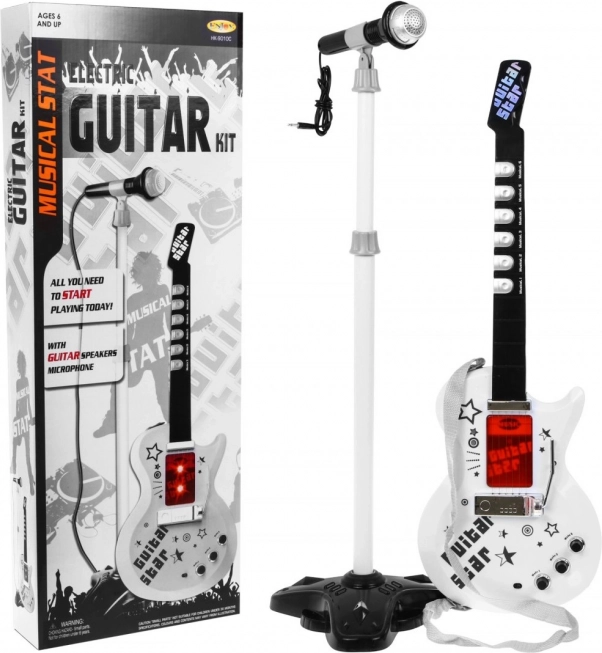 Chitarra elettrica + microfono per bambini 6+ Suoni di strumenti musicali + luci