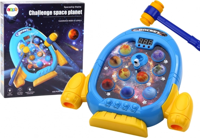 Cosmic Wac A Mole game with a rocket and six modes