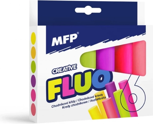 Neon sidewalk chalk, round, 6 pcs, assorted colors