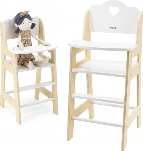 Viga PolarB hölzerner Hochstuhl für Puppen, weiß