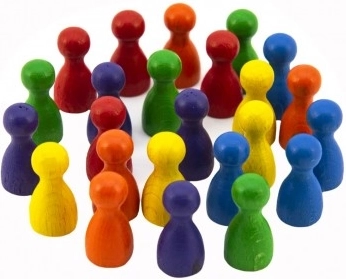 Wooden Figures 25mm 6 Colors - Board Game