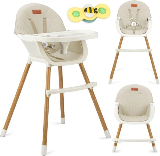 3 in 1: seggiolone, sedia al tavolo e sedia bassa