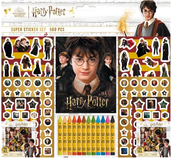 Set di adesivi HARRY POTTER con blocco e pastelli a cera