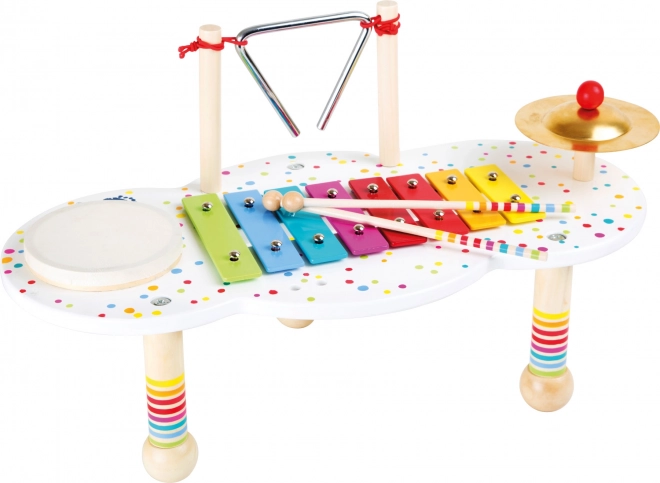 wooden music table SMALL FOOT with polka dots