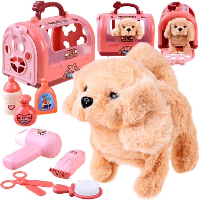 Cagnolino di peluche interattivo in set SPA con box portatile