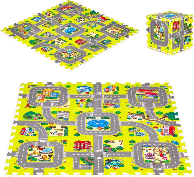 Hab játszószőnyeg – város, 9 darab, 90,5 × 90,5 cm, IPLAY