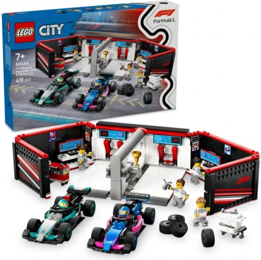 LEGO® City 60444 F1® Garage and Mercedes-AMG and Alpine Cars