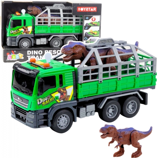 Dinosaur Transport Truck with Lights and Sounds 1:14 Green
