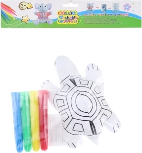 Coloring Turtle – reusable plush animal with markers