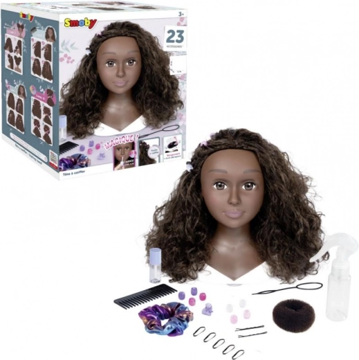 Styling head Afro with accessories and magical makeup