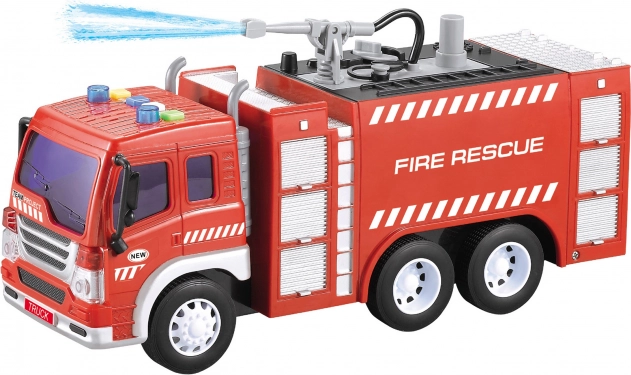 Camion de pompiers avec canon à eau et effets lumineux et sonores 27 cm