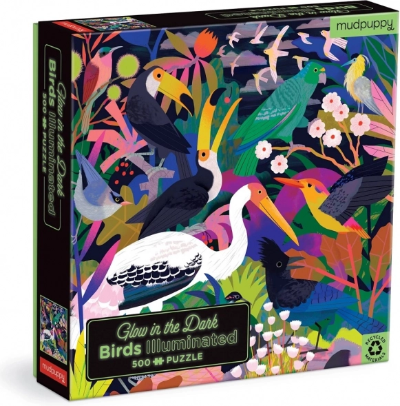 glow-in-the-dark puzzle birds 500 pieces
